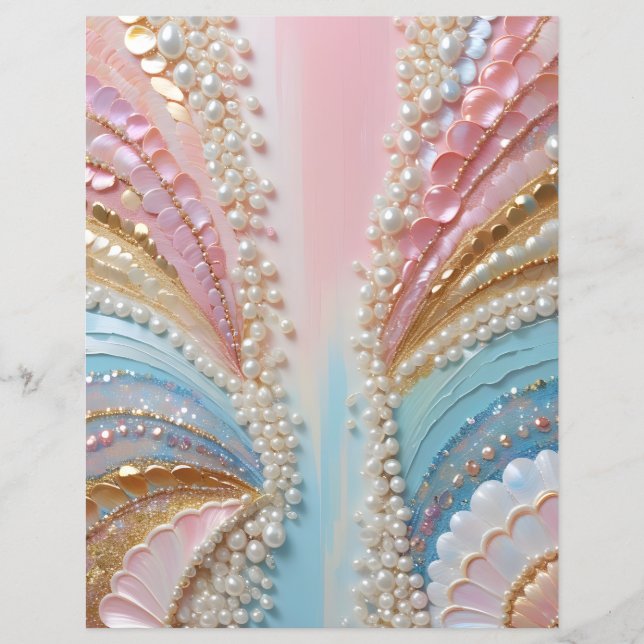 Lámina Perlas pintadas de perlas concha papel de cuaderno (Anverso)