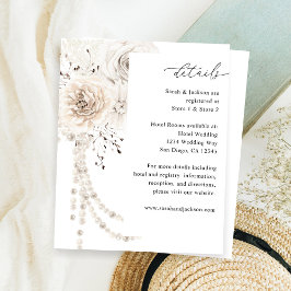 Lámina Perlas presupuestales y detalles florales blancos