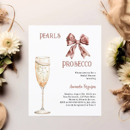 Lámina Perlas Prosecco arco rosa Invitación a la ducha de