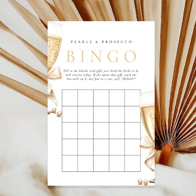 Lámina Perlas y Prosecco Bridal Shower Gift Bingo Juego (Subido por el creador)