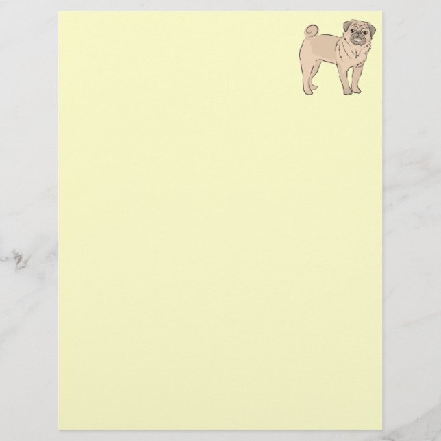 Lámina ¡Perro de PUG parado solo lindo! (Anverso)