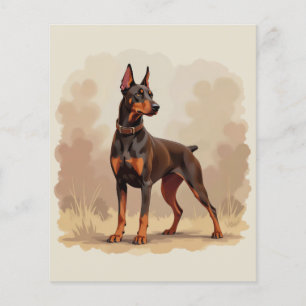 Lámina Perro Doberman Pinscher Marrón Óxido Rojo