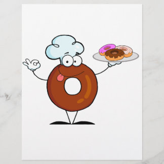 Lámina personaje de caricatura del chef burro donut