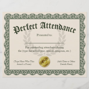 Lámina Personalizable de certificado de asistencia perfec