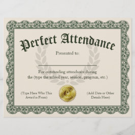 Lámina Personalizable de certificado de asistencia perfec