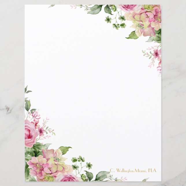 Lámina Personalizable Florals Pink Elegant (Anverso)