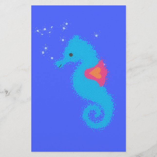 Lámina Personalizado azul caballito de mar (Anverso)
