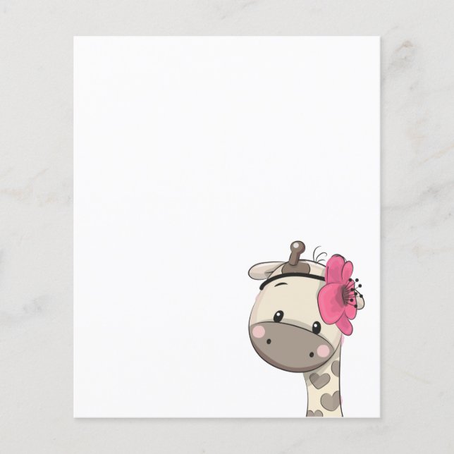 Lámina Personalizado Baby Girl Giraffe Fiesta Letterhead (Anverso)