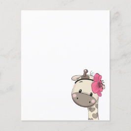 Lámina Personalizado Baby Girl Giraffe Fiesta Letterhead