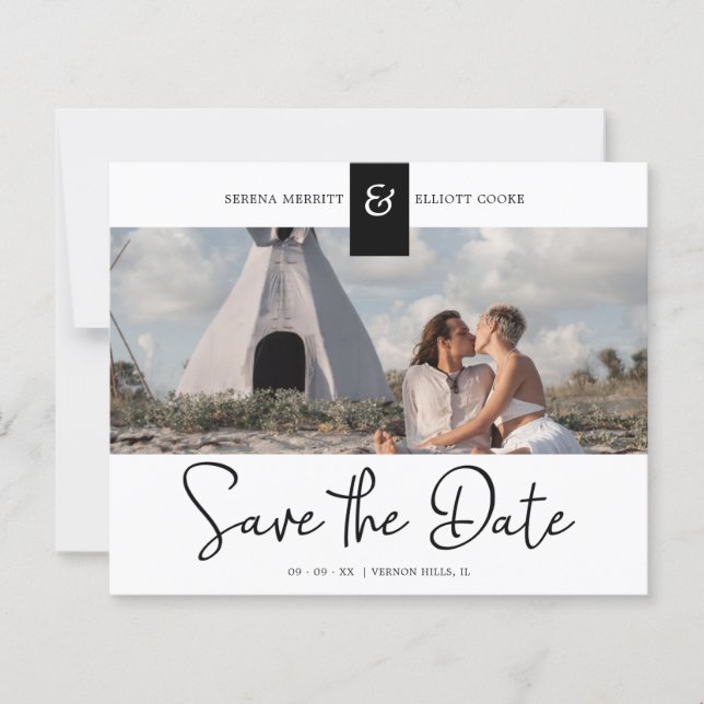 Lámina Personalizado barato negro foto pareja de compromi (Anverso)