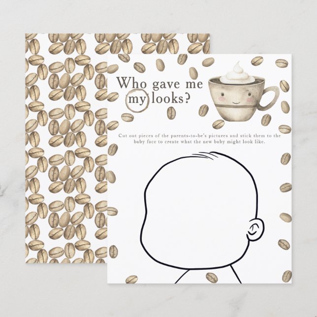 Lámina Personalizado café ducha bebé - ¿Quién me dio mi a (Anverso / Reverso)