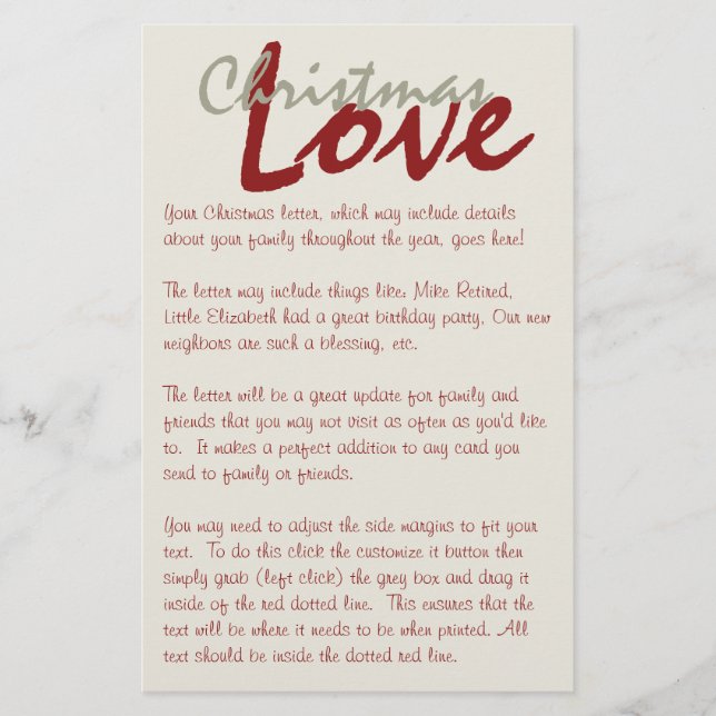 LÁMINA PERSONALIZADO DE CARTA DE NAVIDADES (Anverso)
