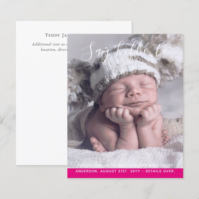 LÁMINA PERSONALIZADO DE INVITACIÓN DE FOTOS DE RECIÉN NAC (Anverso / Reverso)