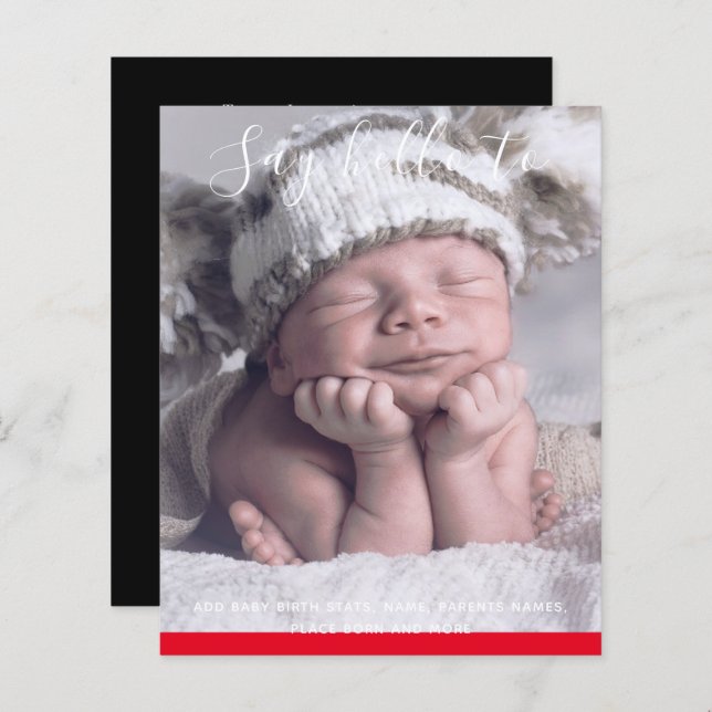 LÁMINA PERSONALIZADO DE INVITACIÓN DE FOTOS DE RECIÉN NAC (Anverso / Reverso)