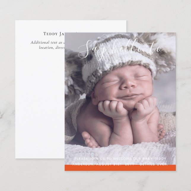 LÁMINA PERSONALIZADO DE INVITACIÓN DE FOTOS DE RECIÉN NAC (Anverso / Reverso)