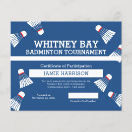 Lámina Personalizado de la competencia de Badminton tribu