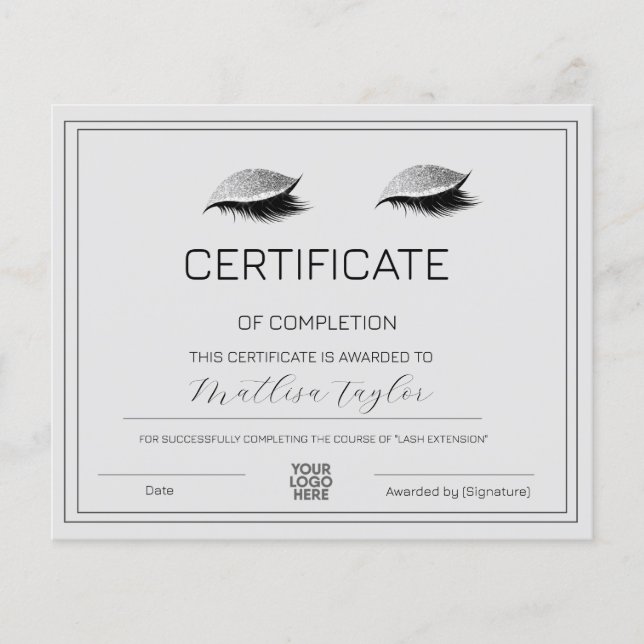 Lámina Personalizado de logotipo de adición de certificad (Anverso)
