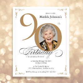 Lámina Personalizado de oro Foto presupuesto 90ª invitaci
