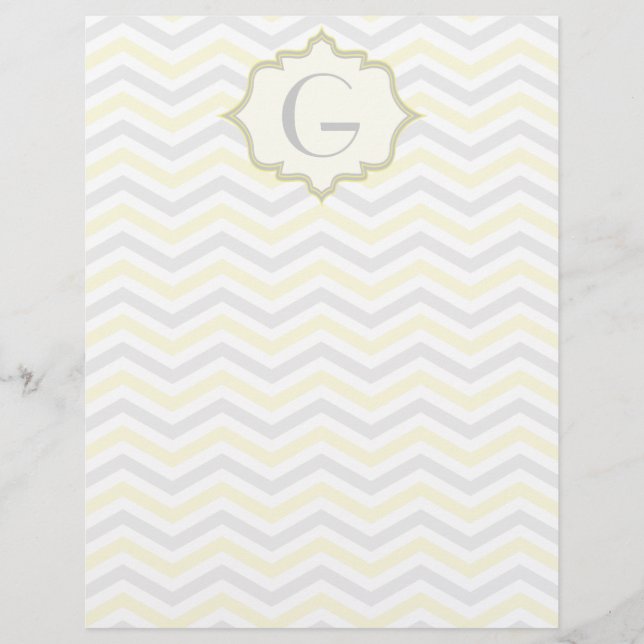 Lámina Personalizado de patrón de cheurón amarillo, gris, (Anverso)