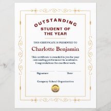 Personalizado del Certificado de Logro de Estudian