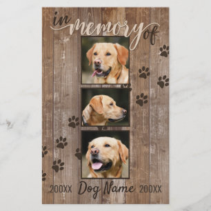 Lámina Personalizado Dog Memorial Rustic Wood Look Invita
