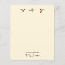 Personalizado Ecru Hummingbird Stationery Paper