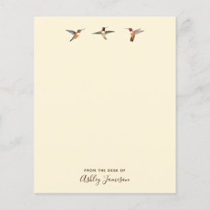 Lámina Personalizado Ecru Hummingbird Stationery Paper
