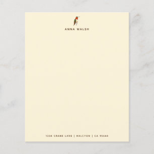 Lámina Personalizado Ecru Hummingbird Stationery Paper