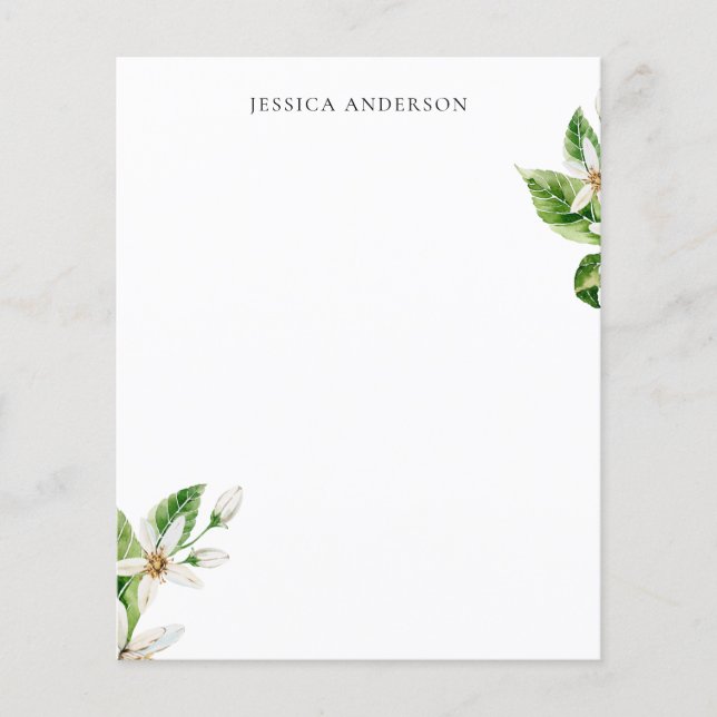 Lámina Personalizado floral blanca de follaje tropical me (Anverso)