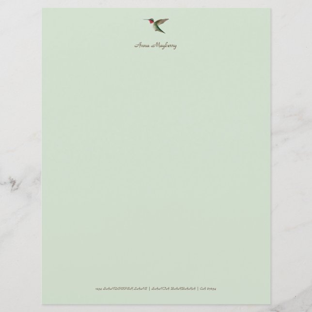 Lámina Personalizado Hummingbird Papel de estacionamiento (Anverso)