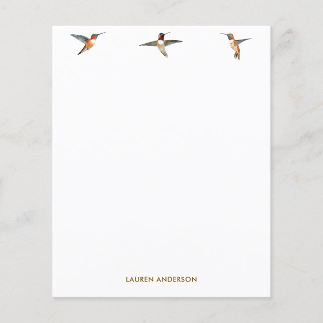 Lámina Personalizado Hummingbird Papel de estacionamiento (Anverso)
