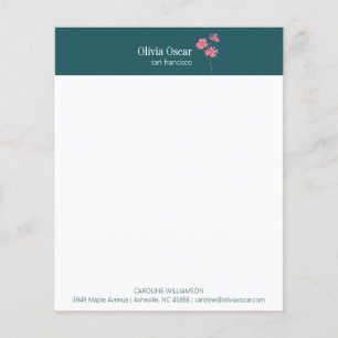 Lámina Personalizado Moderna Flor Verde azulada Rosa Esta