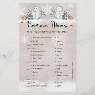 Lámina Personalizado Moms Snowman Baby Shower