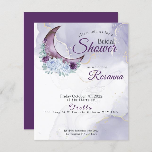 Lámina Personalizado Rosanna-2 Rustic Crescent Moon Purpl (Anverso / Reverso)