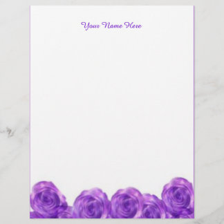 Lámina Personalizado Rosas púrpuras Letterhead