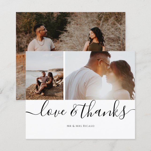 Lámina Personalizado Tres Fotos Amor y Gracias (Anverso / Reverso)