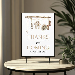 Lámina Pesca rústica Gracias por venir Rótulo 8x10