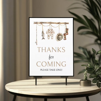 Lámina Pesca rústica Gracias por venir Rótulo 8x10