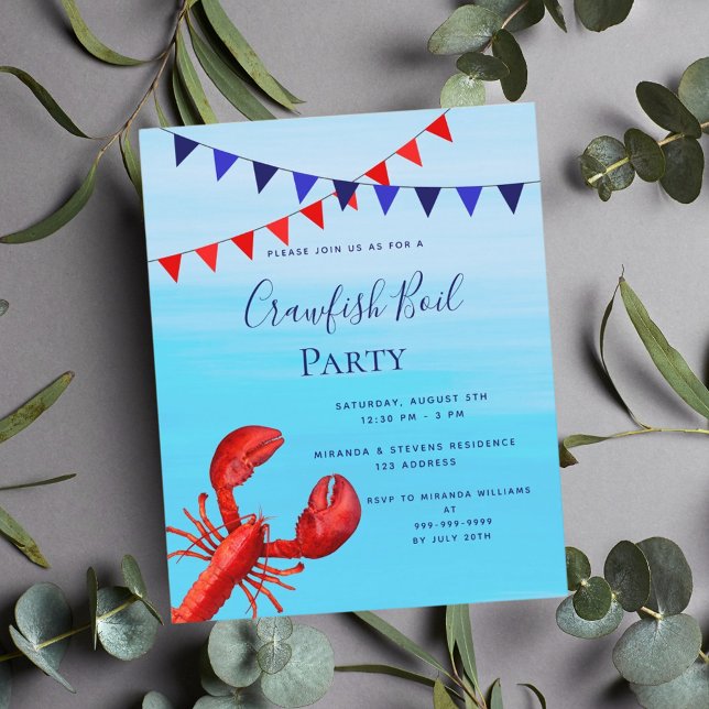 Lámina Pescado de langosta hervir fiesta langosta invitac (Subido por el creador)