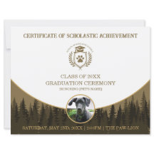 Pet Graduation Certificate Dog Training Diploma
