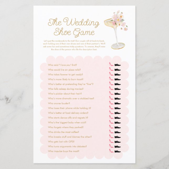 Lámina Petales rosados y Prosecco El juego del zapato Bod (Anverso)