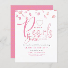 Lámina PETALES Y PERLAS Moda de cristal rosa Ducha de nov