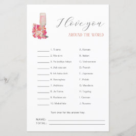 Lámina Petales y Prosecco Ducha de novia te amo juego