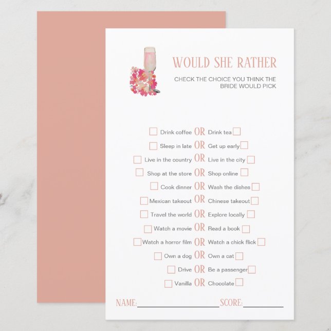 Lámina Petales y Prosecco Ducha de Novias (Anverso / Reverso)