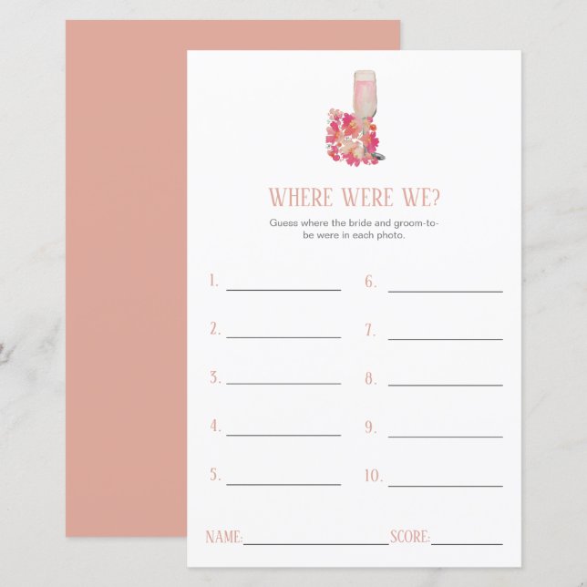 Lámina Petales y Prosecco Ducha de Novias Donde estábamos (Anverso / Reverso)