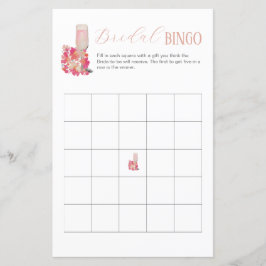 Lámina Petales y Prosecco Fiesta de juego de Bingo Shower