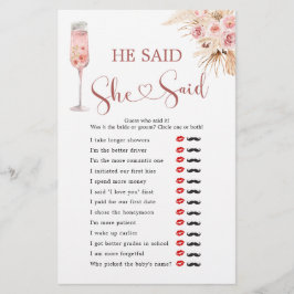 Lámina Pétalos de boho rosado y Prosecco dijo que dijo