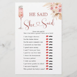 Lámina Pétalos de boho rosado y Prosecco dijo que dijo