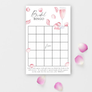 Lámina pétalos y prosecco - Juego de bingo para despedida
