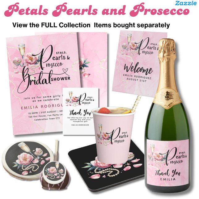 Lámina Petals Pearls Prosecco Bridal Shower (Subido por el creador)